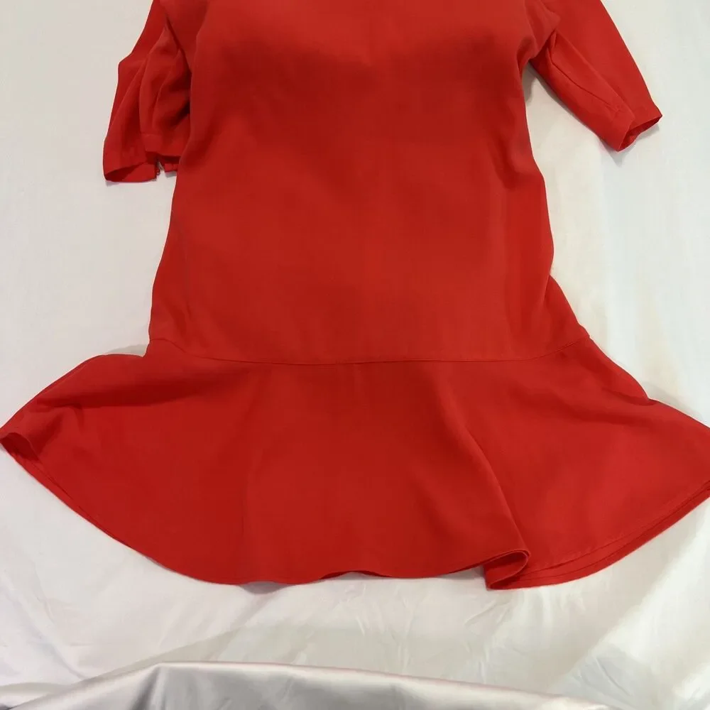 Camaieu Women’s Dress Drop Waist Ruffle Hem Size S/M Buttons - Picture 4 of 7